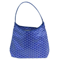 【GOYARD 高雅德】經典HOBO BAG系列印花防水帆布單肩購物包(亮藍色SAC-HOBO-BOHEME-PM-LIGHT BLUE)