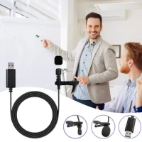 Wired Microphone USB Condenser Mic Computer Recording Microphone Type-C Mobile/Camera/Inter-view Live Broadcast Collar Clip