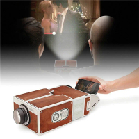 DIY 3D Cardboard Mini Smartphone Projector – Adjustable Mobile Phone Projector with Silicone Grip Pa