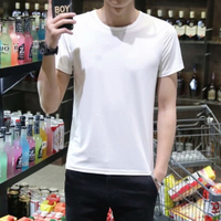 COD  Hati Ayam Kapas Tulen v Lengan Pendek Lelaki Kolar T T-Shirt Lengan Tengah Trend Jenis Popular 