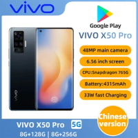 Vivo X50 Pro 5g SmartPhone 6.56" 90HZ 48MP 60X Zoom 33W Charger Screen Snapdragon 765G OTA Google Orginal used phone