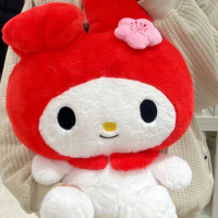 Lovely Red My Melody Plush Toy Girly Home Decor Soft Fluffy Japanese Style Stuffed My Melody Doll Birthday Gifts For Girl Kids