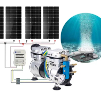 1HP solar aerator air compressor dc rocking piston aerator head pump oil less pumps rocking piston compressor