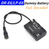 DR-E6 DC Coupler LP E6 Dummy Battery Full Decoded for Canon EOS 5D4 5D3 5D2 60D 7D 6D 60Da 70D 80D 5DS 5DSR Cameras