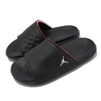 【NIKE 耐吉】拖鞋 Jordan Play Slide GS 女鞋 大童鞋 黑 紅 皮革 一片拖 運動拖鞋 喬丹(DN3596-060)