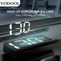 VODOOL Auto Electronic Overspeed Warning System Water Temperature Alarm Car HUD OBD2 RPM Meter M3 Head-Up Display