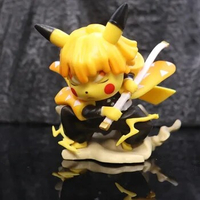 New DIY 15cm Pokemon Demon Slayer Anime Figures Pikachu Tanjirou Anime Model Action Figure PVC Collection Toy for Kids Gift