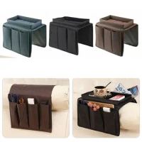 Space Saver 4 Pockets Storage Bag Non-Slip Foldable Couch Table Top Holder Large Capacity Oxford Cloth Sofa Handrail Tray