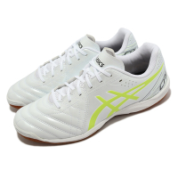 Asics 足球鞋 Calcetto WD 8 2E 男鞋 寬楦 白 螢光黃 膠底 皮革 室內運動 亞瑟士 1113A011114
