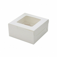 【G04】開窗馬芬盒4格 西點盒 外帶盒 馬芬蛋糕盒 開窗盒 杯子蛋糕盒 白色紙盒 牛軋糖盒 餅乾盒 奶酪盒 含底托 牛皮紙盒 牛皮紙盒
