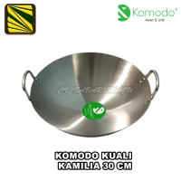PROMO!! Komodo Kuali Wajan Penggorengan Stainless Steel Diameter 34cm dan 36cm - Kamilia 30 Merah Ki