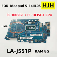 For Lenovo Ideapad 5-14IIL05 Laptop Motherboard.LA-J551P. With CPU i3-1005G1 I5-1035G1 .RAM 8GB 100% test OK