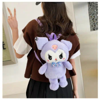 Kawaii Soft Kuromi Stuffed Plush Backpack Gifts For Kids Children Girls Lolita Style Bag Lovely Kuromi Bag