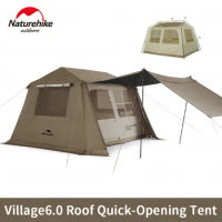 Naturehike Village6.0 Roof Quick-Opening Tent Outdoor Titanium Vinyl Sunscreen Tent 4-8 Persons Camping Canopy Rainproof