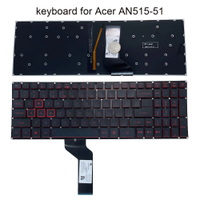 AN515สหรัฐคีย์บอร์ดเรืองแสงสำหรับ Acer Nitro 5 AN515-51 AN515-53 52 AN515-31 AN515-42ภาษาอังกฤษแล็ปท็อปคีย์บอร์ดสีแดงคีย์