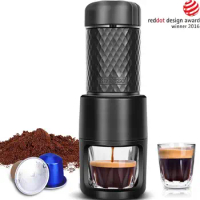 Black Portable Staresso Brew Espresso Maker for Nespresso Coffee Capsules Machine For Hikers Campers Travelers