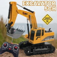 QATOVA Mainan Remote Control Ekskavator 5 Channel Beko Super Engineering Skala 1:24 Kontruksi