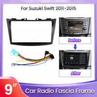 9 Inch Car Radio Frame For Suzuki SWIFT 2010-2016 Dash Mount Kit Stereo GPS DVD Player Install Panel Adapter Cover Fascia Cable