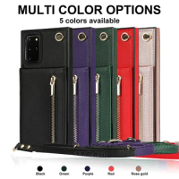 For Samsung Galaxy S23 22 Ultra S21 Plus S20 FE S10E Note 20 5G Case Leather Flip Card Slot Kickstand Cover Zipper Coin Purse