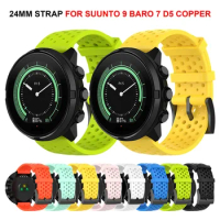 24mm Silicone Band For SUUNTO 7 9 Baro Smart Watch Repalcement Wristband For spartan sport wrist hr Fossil Q Hybrid correa