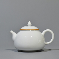 德化高白瓷茶壺 青花雙線西施壺美人壺 功夫茶具白瓷白色茶器