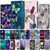 Lovely Butterfly Wallet Case For Redmi 12C Note 12S 12 Pro Plus Xiaomi POCO X5 Pro 5G C55 Magnetic Flip Leather Card Slot Cover
