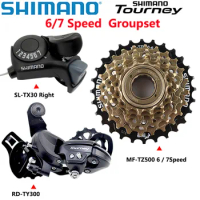 SHIMANO Tourney 6v 7v Groupset 6/7 Speed SL TX30 shifters RD TY300 Rear Derailleur MF TZ500 Freewheel for MTB Original parts