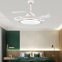 Invisible Ceiling Fan Lamp 42 Inch Green Nordic Invisible Restaurant Fan Chandelier Simple Home Bedroom Quiet Charged Fan