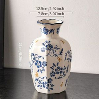 內地直送 - 新中式青花瓷花瓶轻奢感陶瓷鲜花摆件客厅插花复古水培器皿