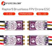 FLYCOLOR Raptor5 Brushless ESC 3-6S Drone ESC 32Bit G701 PWM 128K Single 20A 35A 45A 50A ECS Dshot Proshot for FPV Racing Drones