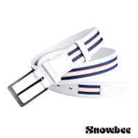 【Snowbee 司諾比】紅白藍配色皮帶 英國旗3色元素(騎馬 高球 網球高爾夫球褲皮帶 真皮革、英倫高雅風皮帶)