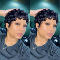Pixie Wigs for Black Women Human Hair Short Curly Pixie Cut Wigs For Black Women Full Machine Made W