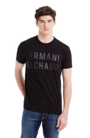 美國百分百【Armani Exchange】T恤 AX 短袖 T-shirt 圓領 凸字 logo 黑色 S號 F205