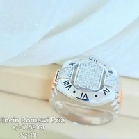 Cincin Jam Romawi Emas Putih 750 kadar 17k sz18-7,59gr