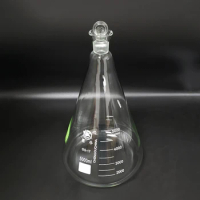 Lodine flask with ground-in glass stopper 5000ml,Erlenmeyer flask with tick mark,Lodine volumetric flask,Triangular flask