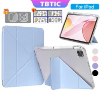 TBTIC Transparent Case For iPad Mini 6 Air 5 4 10.9 Pro 11 10th 9th 8th Gen 7th 10.2 6th 5th 9.7 Tablet Case With Pencil Holder