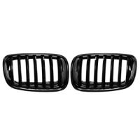 1 Pair Glossy Black Front Hood Kidney Grille Grill for-BMW X5 X6 E70 E71 2007-2013 51137157687 51137157688