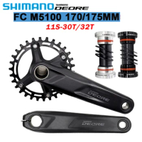 SHIMANO Deore M5100 MTB Bike Crankset 170/175mm Length Crank FC-M5000 10/11S Chainwheel Set BB52 Bottom Original Bicycle Parts