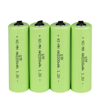 GTF 1.2V AA rechargeable battery 2200mah nimh cell Green shell with welding tabs for Philips electric shaver razor toothbrush