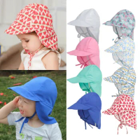 SPF50+ Baby Sun Hat Summer Baby Cap for Boys Girls Travel Beach Kids Hat Infant Accessories Neck Protection Children Hats S/L