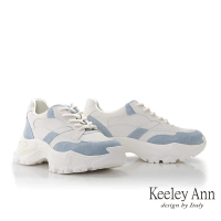 【Keeley Ann】真皮拼色老爹鞋(藍色376787260-Ann系列)