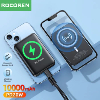 Rocoren 10000mAh Magnetic Power Bank Wireless Charger Mini Powerbank For iPhone 14 13 12 Pro Portable External Battery