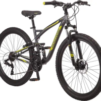 Status Mens and Womens Mountain Bike 27.5-Inch Wheels 21-Speed Aluminum Frame Dual and Front Suspension