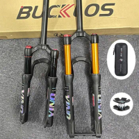 BUCKLOS 24inch Air Mtb Fork Magnesium Alloy Mountain Bike Fork Quick Release Thru Axle Bicycle Front Fork for BMX Folding Bike