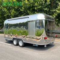 WECARE Carritos De Comida Movil Stainless Steel Food Van Foodtruck Catering Trailer Airstream Food Truck Fully Equipped Kitchen