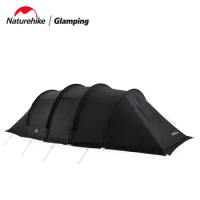 Naturehike Cloud Vessel Four-Pole Tunnel Tent Large Lobby Multi-person Camping Tent Outdoor Two-room One-hall Four-season Tent