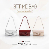 【SAT】Yolanda กระเป๋าสะพายข้าง กระเป๋าสะพายไหล่ ทรงสีเหลี่ยม แต่งโบว์ หนัง PU สายปรับระดับได้ FF1608 