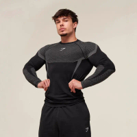 [COD]Men's Fitness Top Hot-Selling GYMSHARK Compression Shirt Men's Running Training Long Sleeve T-S