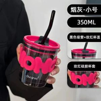 玻璃竹節杯飲管杯果汁飲料咖啡杯禮品杯玻璃水杯 網紅 小紅書  爆款 東莞倉現貨直發