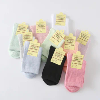 Hot Sale Simple Women Colorful Solid Socks for Girls Candy Color Fashion Socks White Black 100% Cotton Socks Famale Socks Female